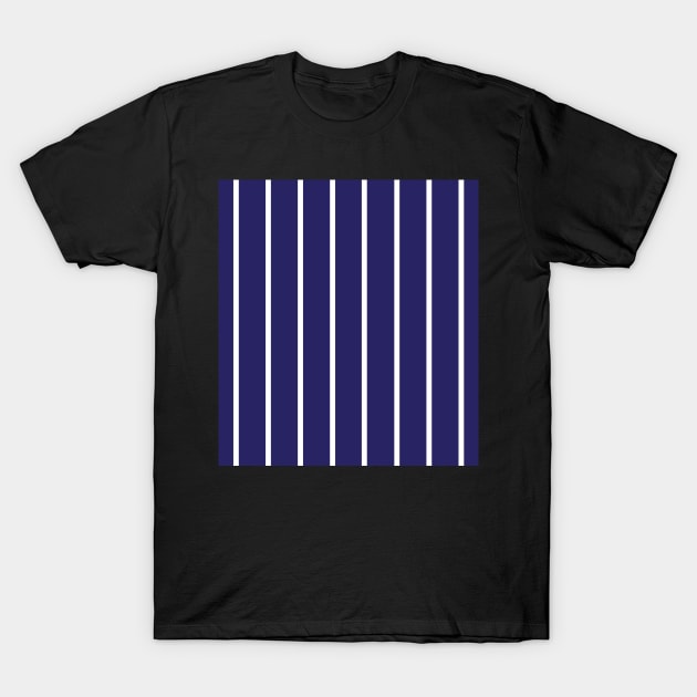 Narrow navy blue and white stripes 2 T-Shirt by bettyretro